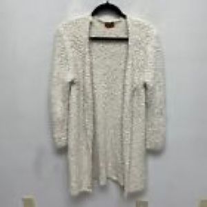 POL ivory, long sleeve, open front Fuzzy Nubby Thermal Cardigan Small UB37A